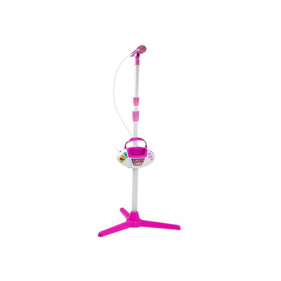 Set karaoke cu suport microfon și MP3 player - roz