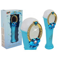 Microfon karaoke cu oglindă - Inlea4Fun MAGIC MIRROR MICROPHONE - albastru 