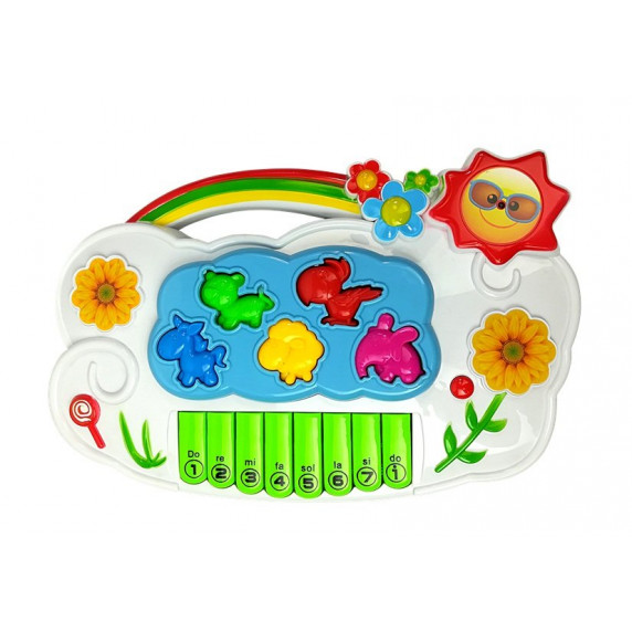 Pian electronic cu flori și curcubeu - Inlea4fun