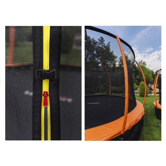 Trambulina 500 cm cu plasă de siguranță internă-LEAN SPORT BEST 16 ft - portocaliu