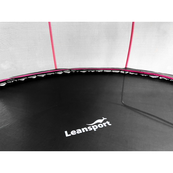 Trambulina 500 cm cu plasă de siguranță internă - LEAN SPORT MAX 16 ft - negru/roz