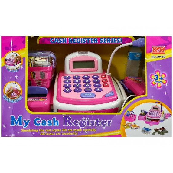 Casă de marcat pentru copii, multifuncțional, Cash Register Inlea4Fun, roz