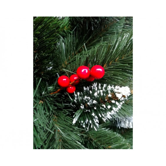 Brad de Crăciun înzăpezit cu fructe de pădure roșii și suport 180 cm Iza Inlea4Fun