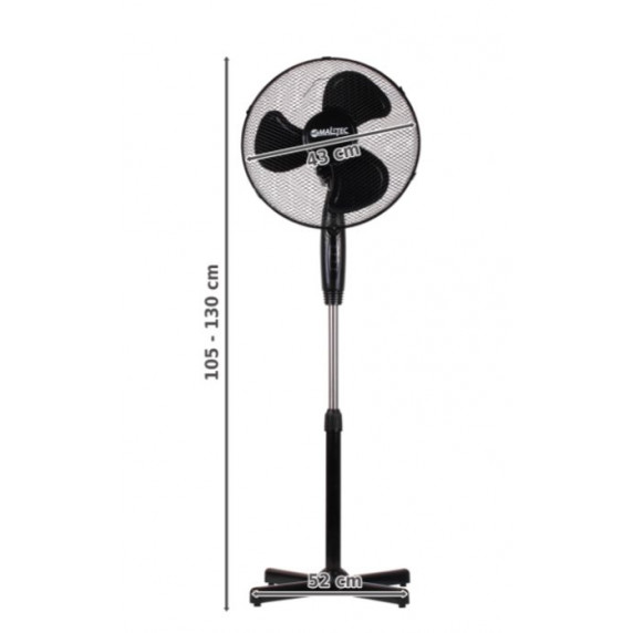 Ventilator uz casnic stativ  cu temporizator - negru -  WL85-B 