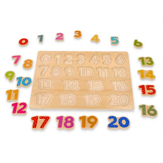 Puzzle lemn cu numere Lelin L20001 - numere