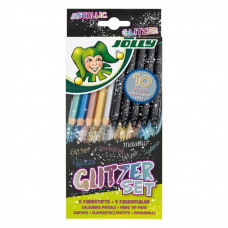 Creioane colorate și carioci - 10 bucăți - JOLLY Glitzer Set Preview