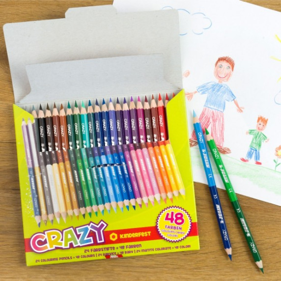 Creioane colorate - 48 bucăți - JOLLY Crazy