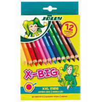 Creioane colorate - 12 bucăți -  JOLLY X-Big 