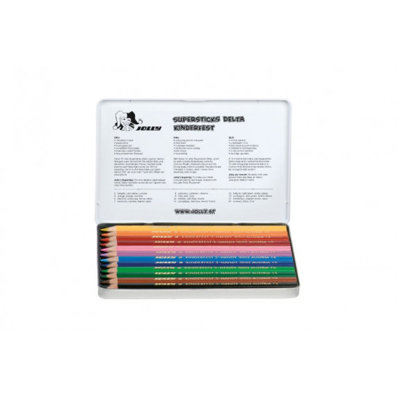 Creioane colorate - 12 bucăți - JOLLY Superstics Delta