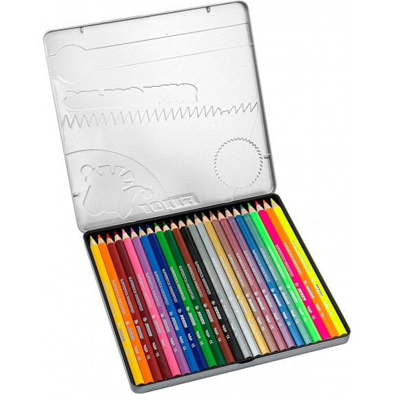 Creioane colorate - 24 bucăți - JOLLY Superstics Metallic+Neon