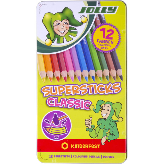 Creioane colorate - 12 bucăți - JOLLY Superstics Classic