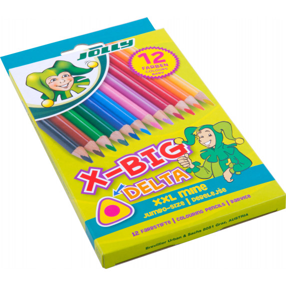 Creioane colorate - 12 bucăți -  JOLLY X-Big