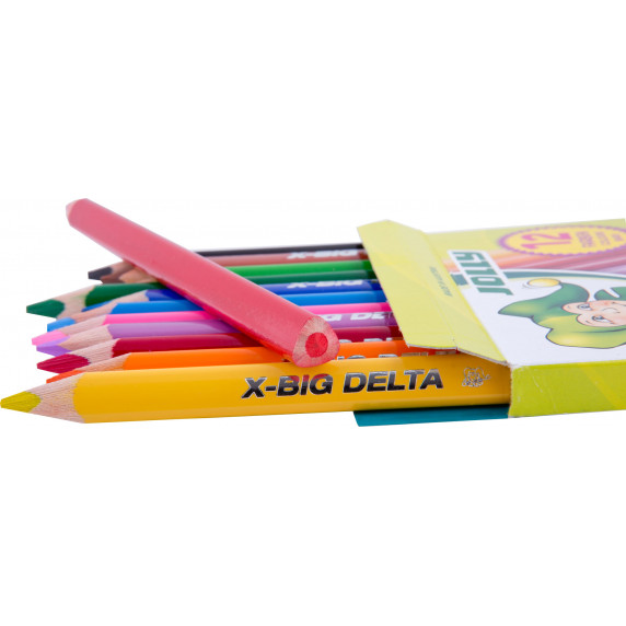 Creioane colorate - 12 bucăți -  JOLLY X-Big Delta