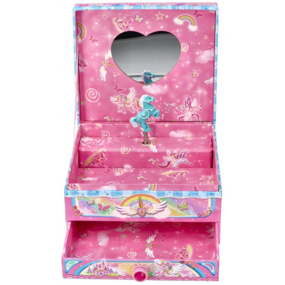 Cutie muzicală pentru bijuterii cu sertare -  ADAM TOYS - unicorn