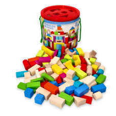 Cuburi colorate din lemn - 100 bucăți - WOODYLAND Preview