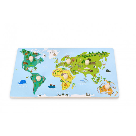 Jucărie cu forme din lemn - ADAM TOYS - harta lumii