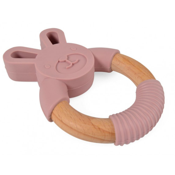 Jucărie dentiție bebe - iepuraș - roz