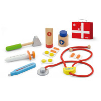 Geantă medicală de jucărie cu accesorii din lemn 