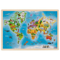 Puzzle lemn Harta lumii, Goki 