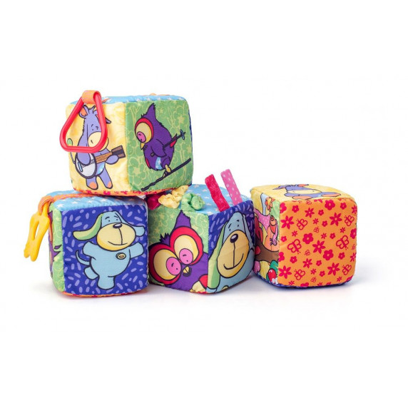 Cuburi din material textil pentru bebeluși - 4 buc - Niny