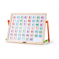 Tablă desen magnetică cu litere și cifre Woodyland 