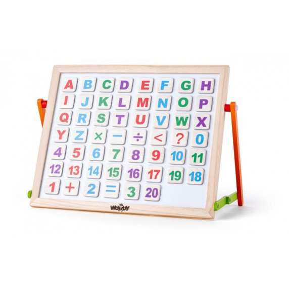 Tablă desen magnetică cu litere și cifre Woodyland