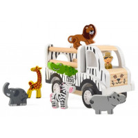 Mașină transport animale din lemn - MAGNI ZOO Car 
