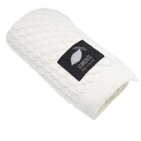 Pătură tricotată pentru copii - LEMONII Cotton Blanket - alb 