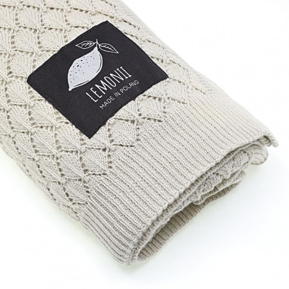 Pătură tricotată pentru copii - LEMONII Cotton Blanket - bej
