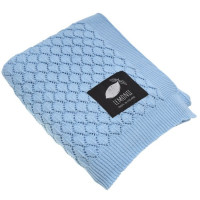 Pătură tricotată pentru copii - LEMONII Cotton Blanket - albastru 