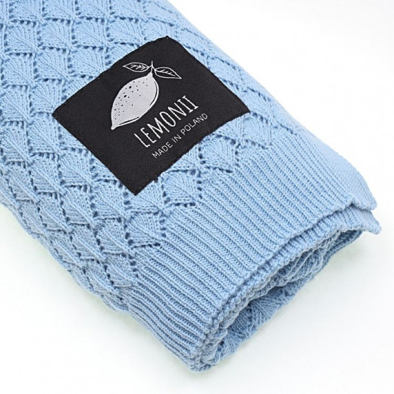 Pătură tricotată pentru copii - LEMONII Cotton Blanket - albastru