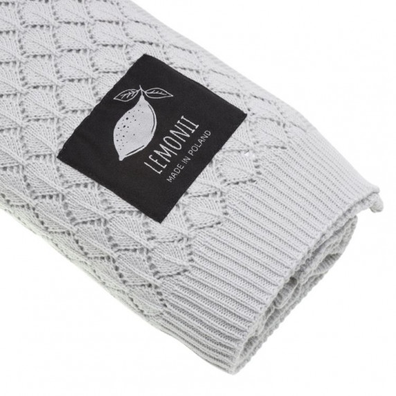 Pătură tricotată pentru copii - LEMONII Cotton Blanket - gri