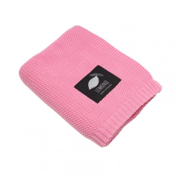 Pătură tricotată pentru copii - LEMONII Baby Blanket - roz deschis