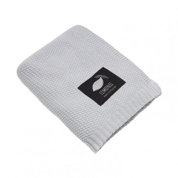 Pătură tricotată pentru copii - LEMONII Baby Blanket - gri