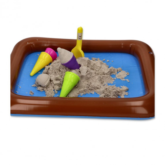 Nisip modelabil / nisip kinetic - 3 kg - ADAM TOYS Natursand + forme cornet de înghețată