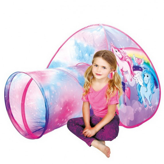 Cort de joacă pentru copii cu tunel - BINO Tent with Tunnel Unicorn