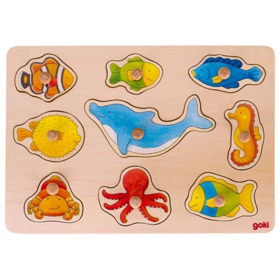 Jucărie cu forme din lemn – animale marine