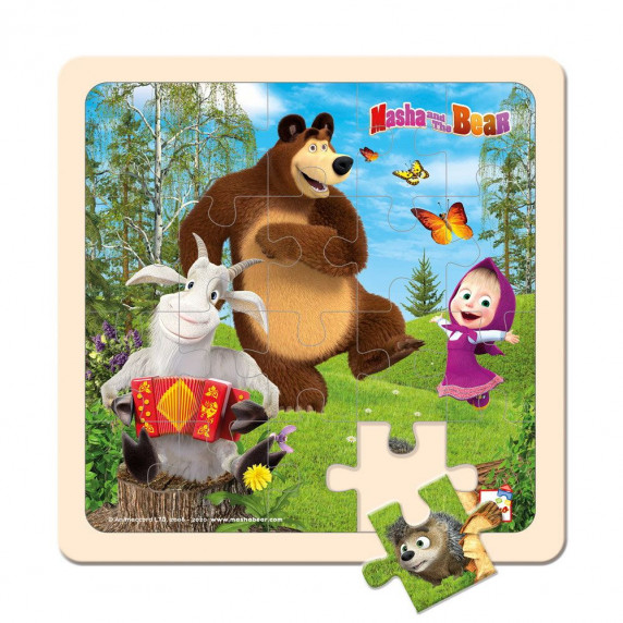 Puzzle din lemn - Masha și ursul - BINO