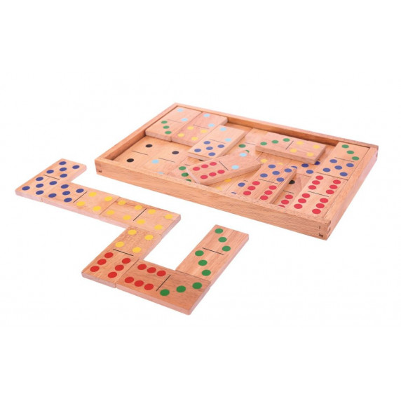Joc domino în cutie de lemn - BIGJIGS Jumbo Dominoes