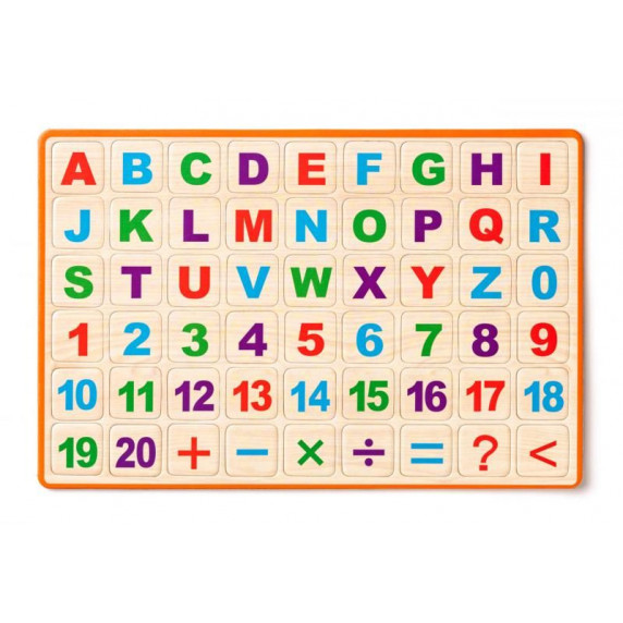 Tablă desen magnetică cu litere și cifre Woodyland