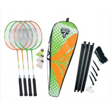 Set badminton cu 4 rachete, fluturași și fileu, 4 Attacker Plus Talbot Torro Preview