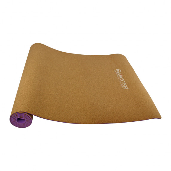 Saltea yoga - 183x61 cm - MASTER Yoga 4 mm - violet, lemn de plută