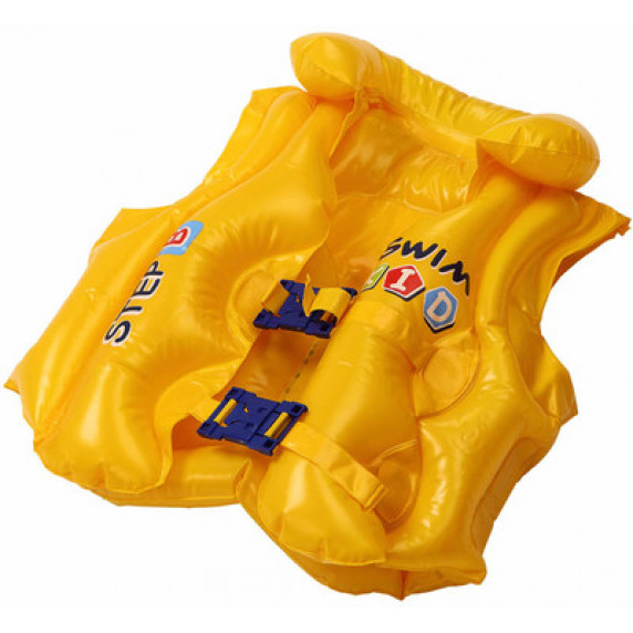 Vestă gonflabilă pentru copii - galben - 46 x 42 cm - JILONG