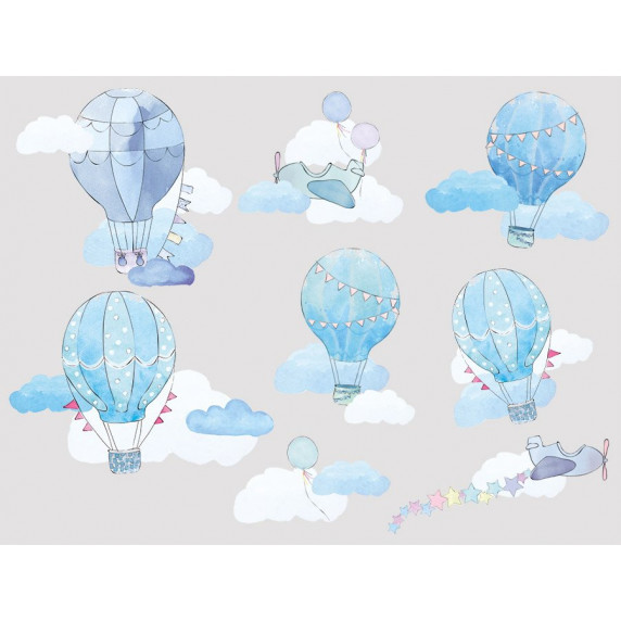 Autocolant perete Ballons - baloane albastre