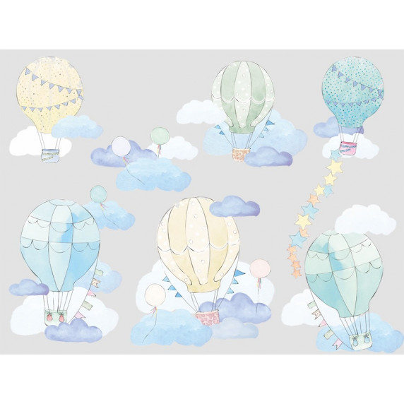 Autocolant perete Ballons - baloane colorate, mentă