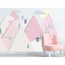 Autocolant perete Pink Mountains 150 x 75 cm - S Preview
