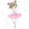 Autocolant perete Characters Ballerina - balerină roz