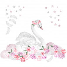 Autocolant perete - SECRET GARDEN Swan - Lebădă, roz Preview