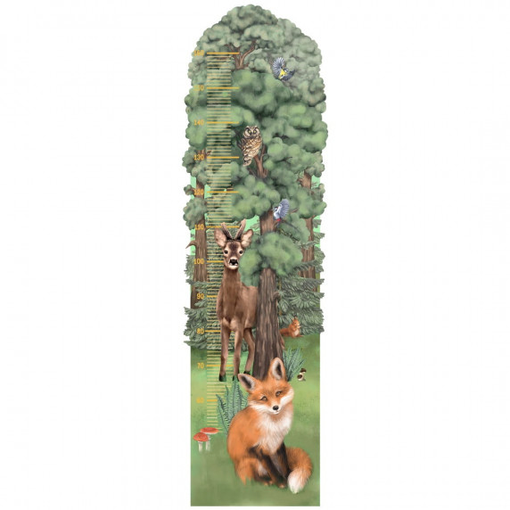 Autocolant perete - animale de pădure - HEIGHT MEASURE Forest