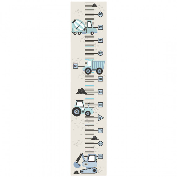 Autocolant perete - vehicule, albastru - HEIGHT MEASURE Vehicles